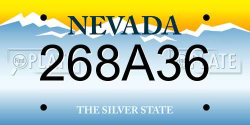 268A36 Nevada License Plate
