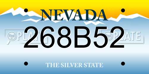 268B52 Nevada License Plate
