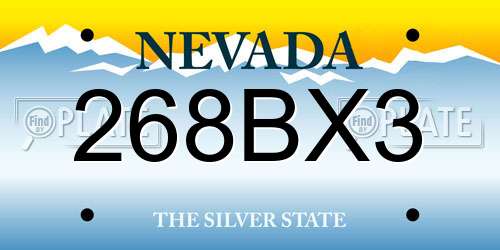 268BX3 Nevada License Plate