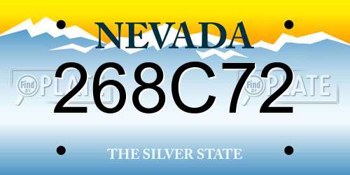 268C72 Nevada License Plate