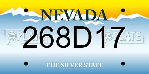 268D17 Nevada License Plate