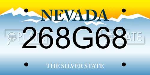 268G68 Nevada License Plate