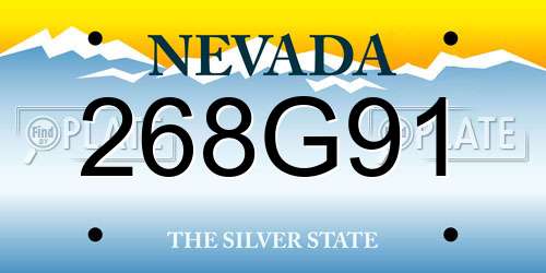 268G91 Nevada License Plate