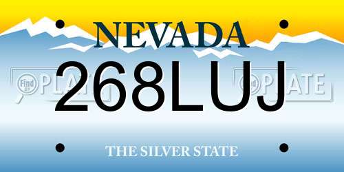 268LUJ Nevada License Plate