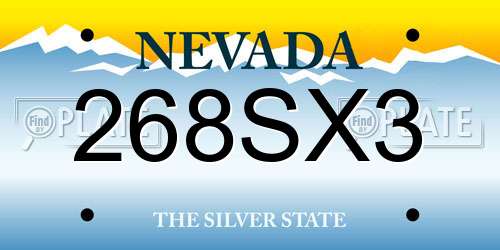 268SX3 Nevada License Plate