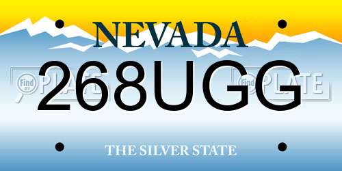 268UGG Nevada License Plate