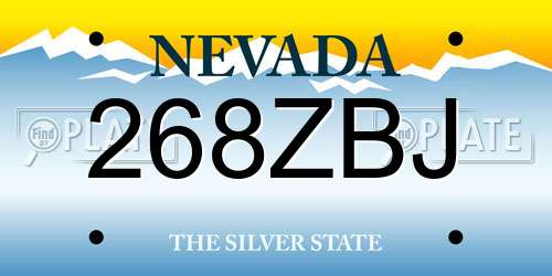 268ZBJ Nevada License Plate