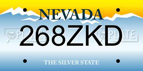 268ZKD Nevada License Plate