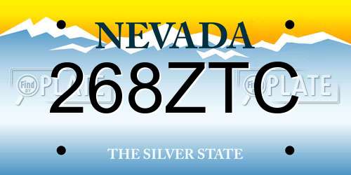 268ZTC Nevada License Plate