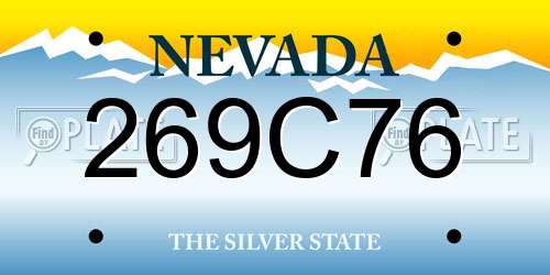 269C76 Nevada License Plate