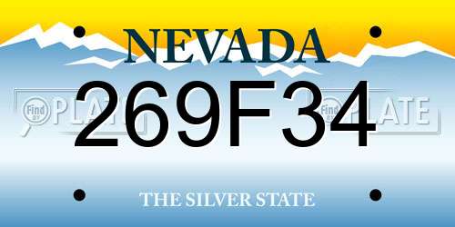 269F34 Nevada License Plate