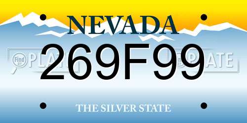 269F99 Nevada License Plate