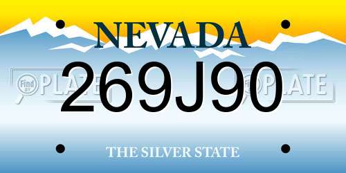 269J90 Nevada License Plate