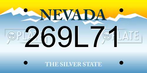 269L71 Nevada License Plate