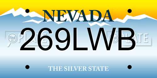 269LWB Nevada License Plate