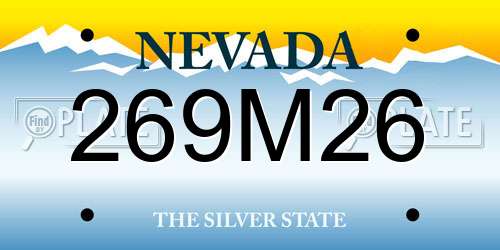 269M26 Nevada License Plate