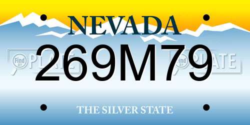 269M79 Nevada License Plate