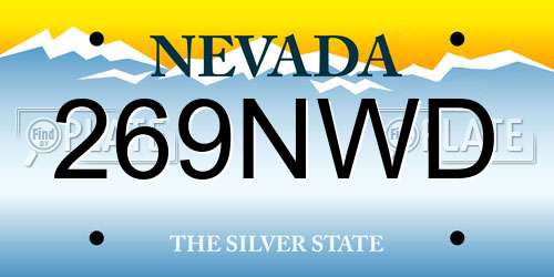 269NWD Nevada License Plate