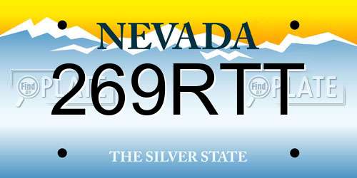 269RTT Nevada License Plate
