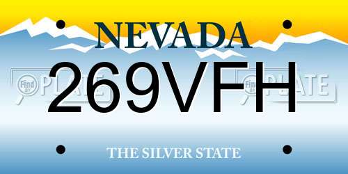 269VFH Nevada License Plate