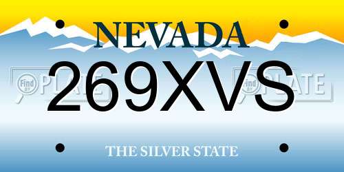 269XVS Nevada License Plate