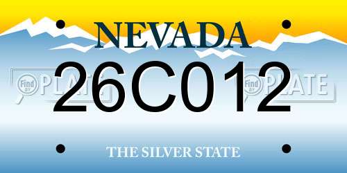 26C012 Nevada License Plate