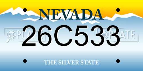 26C533 Nevada License Plate