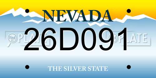 26D091 Nevada License Plate
