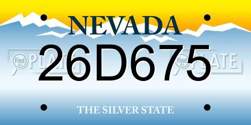 26D675 Nevada License Plate
