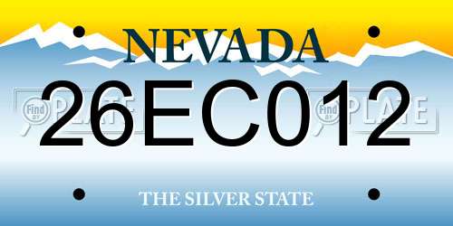 26EC012 Nevada License Plate