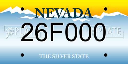 26F000 Nevada License Plate