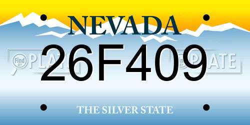 26F409 Nevada License Plate