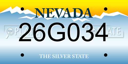 26G034 Nevada License Plate