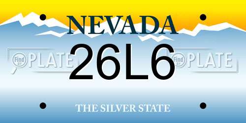 26L6 Nevada License Plate