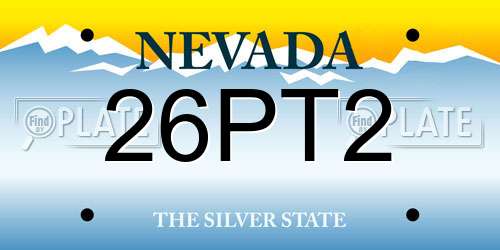 26PT2 Nevada License Plate