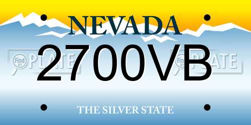 2700VB Nevada License Plate