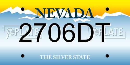 2706DT Nevada License Plate