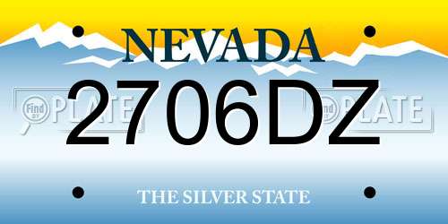 2706DZ Nevada License Plate
