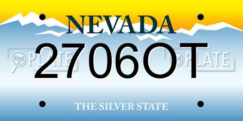2706OT Nevada License Plate