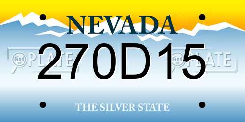 270D15 Nevada License Plate