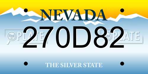 270D82 Nevada License Plate