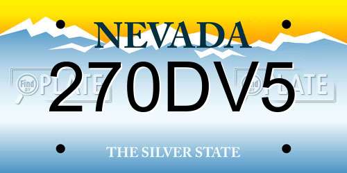 270DV5 Nevada License Plate