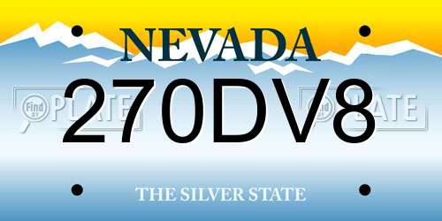 270DV8 Nevada License Plate
