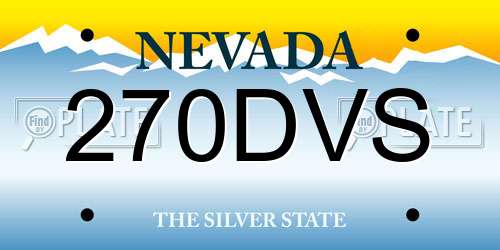 270DVS Nevada License Plate