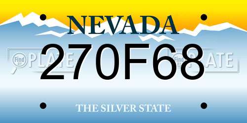 270F68 Nevada License Plate