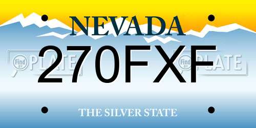 270FXF Nevada License Plate