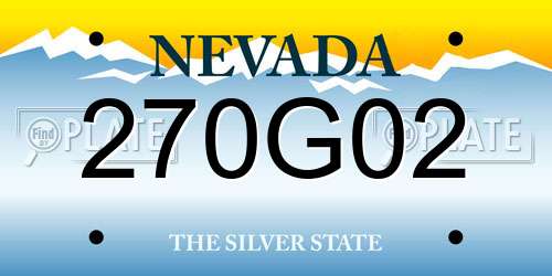270G02 Nevada License Plate