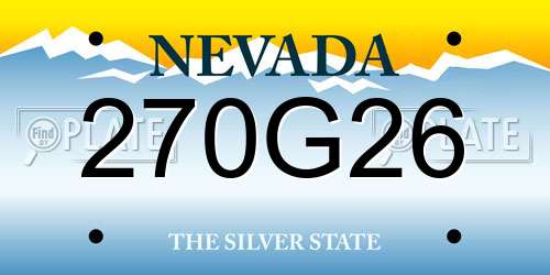 270G26 Nevada License Plate
