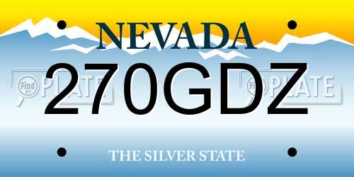 270GDZ Nevada License Plate