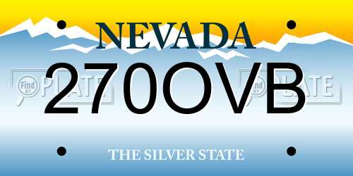 270OVB Nevada License Plate